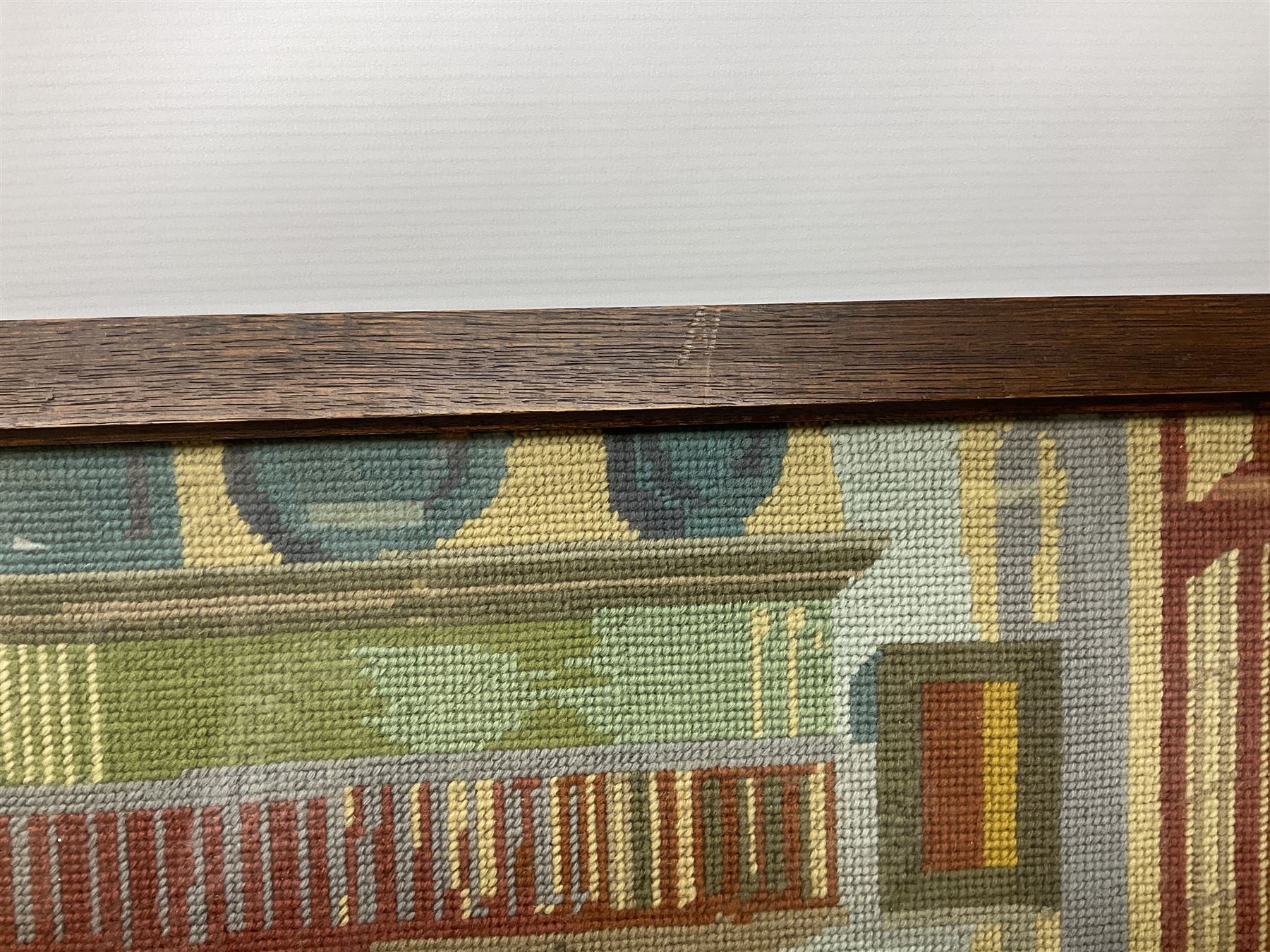 After Claude Monet (French 1840 - 1926): 'San Giorgio Maggiore', colour print; After Adolf Sehring (American 1930-): Summer Daydream, textured print; after John Trickett (British 1952-): Spaniel Puppy, colour print signed together with two needleworks (5)