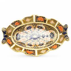 Two Royal Crown Derby Imari dishes, of lozenge and oval form, largest D25cm (2)