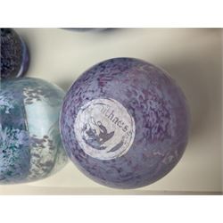 Collection of Caithness glass vases and dishes, to include mottled and swirl designs,  largest 20cm (23)