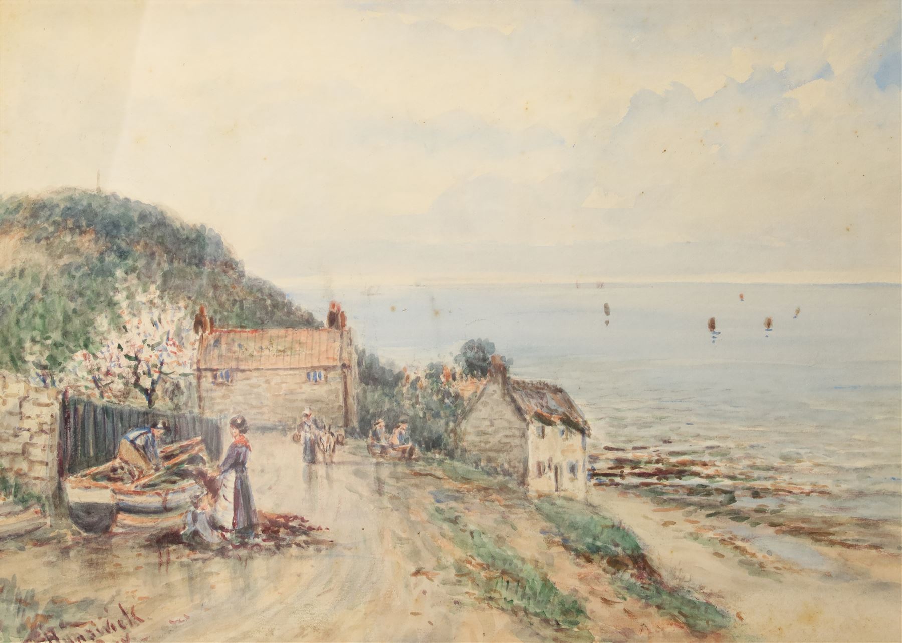 English School (19th/early 20th century): 'Runswick Bay', watercolour unsigned and titled 25cm x 35cm