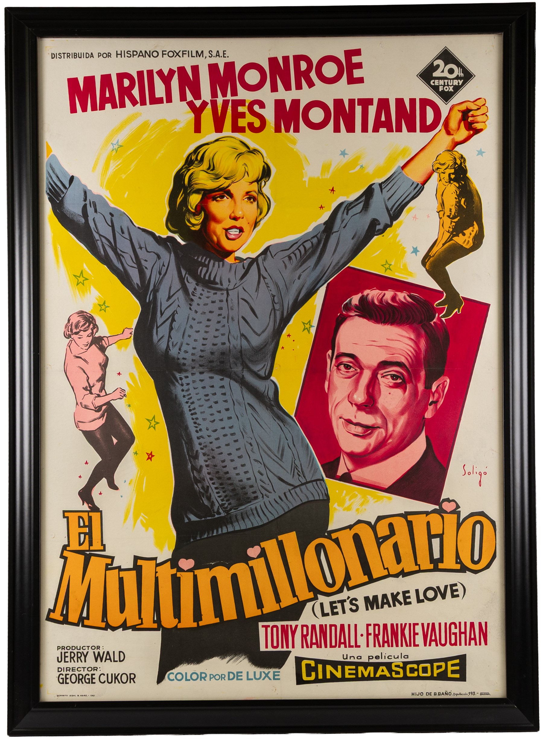Marilyn Monroe - two European film posters, comprising The Seven Year Itch (7 ans de reflexion), French poster after the 1955 film starring Marilyn Monroe and Tom Ewell, linen backed, 81 x 61cm and Let's Make Love (El Multimillonario), framed and glazed Spanish poster after the 1960 film, starring Marilyn Monroe and Yves Montand, 100 x 70cm, together with a framed Life Magazine newstand poster featuring Marilyn as the cover star and a Life book 'Remembering Marilyn