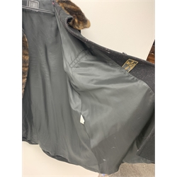 Damo Donna Italian Wool and Cashmere coat with faux fur, trim, collar and cuffs, size 14 