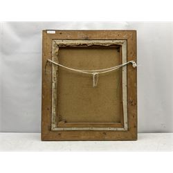 A L Grace (British 20th century): The Connoisseur and the China Cupboard, oil on canvas signed, the canvas stamped 'Prepared by C Roberson & Co Ltd, 71 Parkway, London NW1' (used 1939/67), 60cm x 50cm