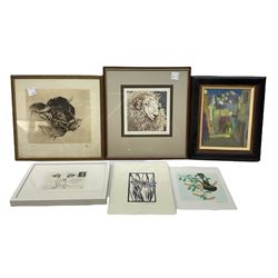 Five pictures and prints, to include South Welsh Mountain Ram, other animal  artworks etc