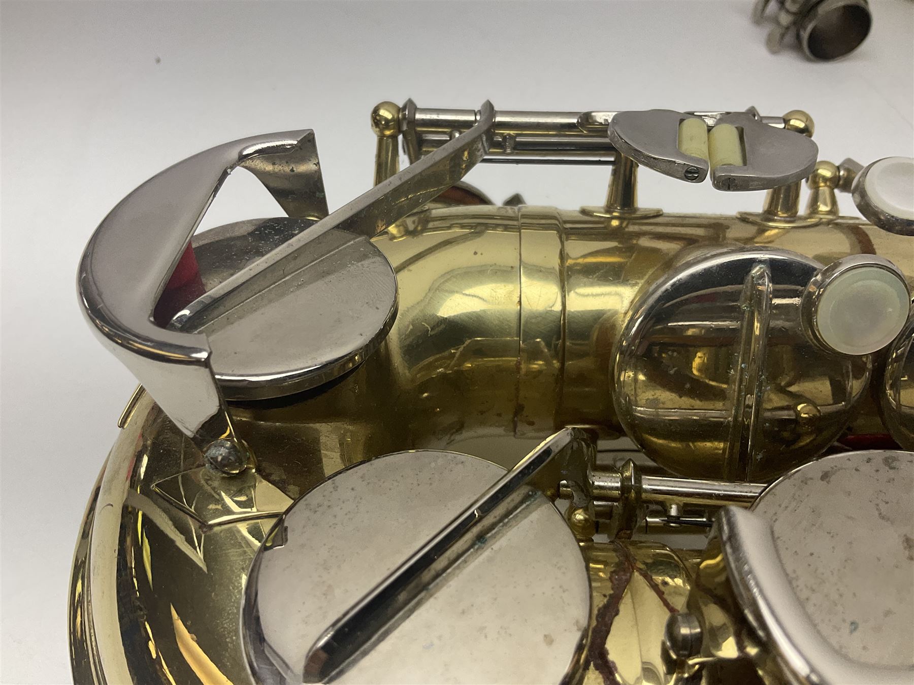 Czechoslovakian Boosey & Hawkes Powertone alto saxophone, serial no.125362; in fitted carrying case with crook