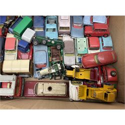 Corgi - over forty unboxed and playworn die-cast models including Simon Snorkel, Big Bedford Tractor Unit, Carrimore Mk.IV Transporter, Jeep FC-150,  Land Rover with pony trailer, James Bond Aston Martin DB5 etc; and quantity of other die-cast models by Lesney etc