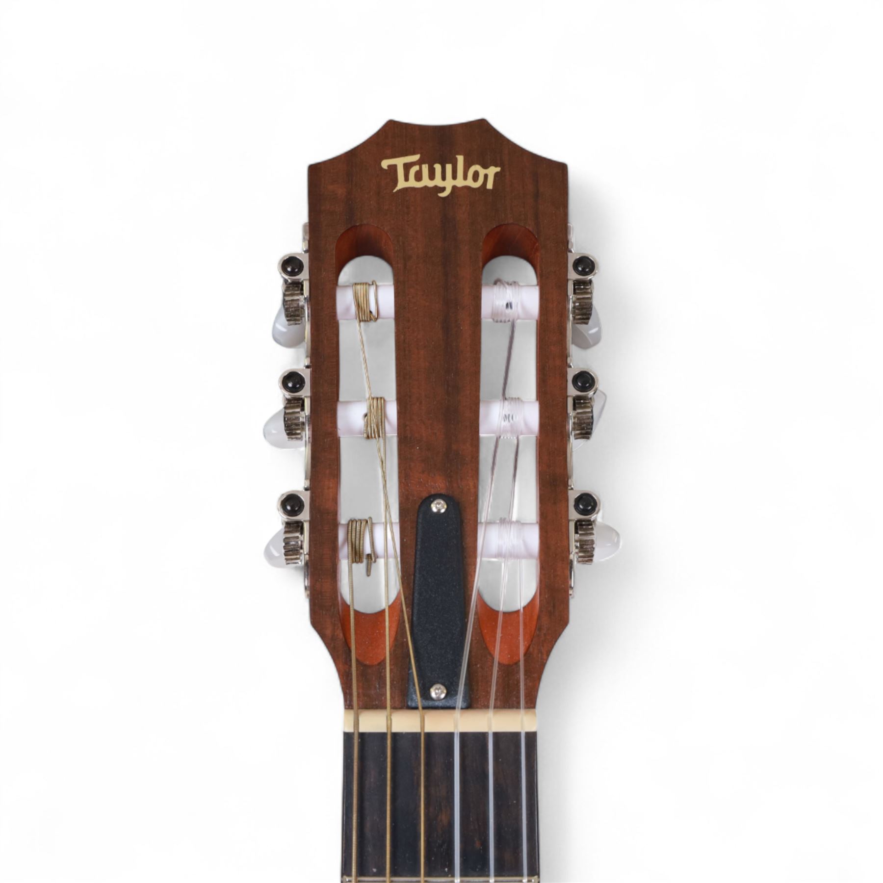 2020 Taylor Academy 12E-N nylon string electro-acoustic guitar; with sapele body, natural spruce top with contour edge and ebony fretboard, in original Taylor soft case, guitar L99cm