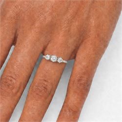 Gold three stone diamond ring, each multi claw set with an old cut diamond, stamped 18ct Plat, total diamond weight approx 0.65 carat