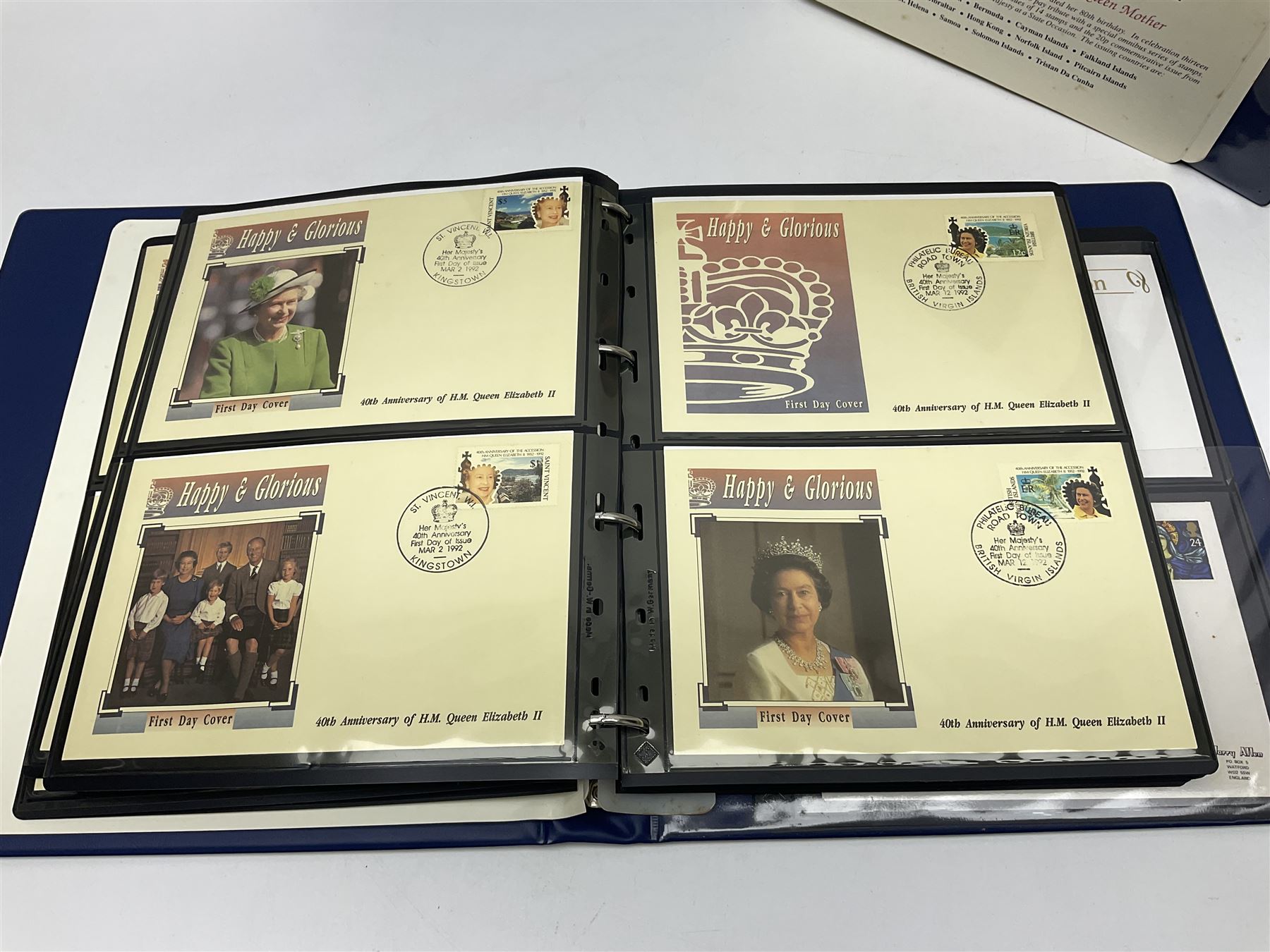 Commemorative stamps mostly relating to the Royal Family and Royal events, including Grenadines of St Vincent, Cayman Islands, Sierra Leone etc, housed in five 'The Royal Family' ring binder albums