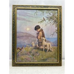 After Margaret Winifred Tarrant (British 1888-1959): A Prayer, early 20th century chromolithograph 57cm x 45cm