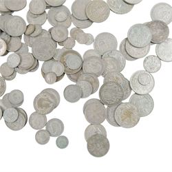 Approximately 1170 grams of Great British pre-1947 silver coins