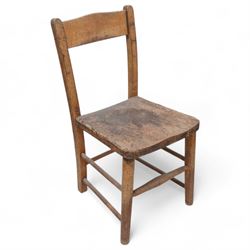 Railway sack barrow trolley; small child's chair; pine boarded trough 