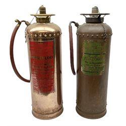 Large copper ‘Waterloo’ fire extinguisher by Read and Campbell Ltd and another Safex example 
