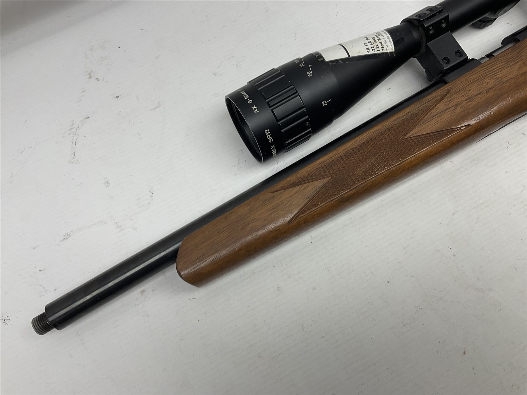 SECTION 1 FIREARMS CERTIFICATE REQUIRED - LEFT HANDED J.G. Anschutz .22 long round bolt action rifle, the 36cm (14