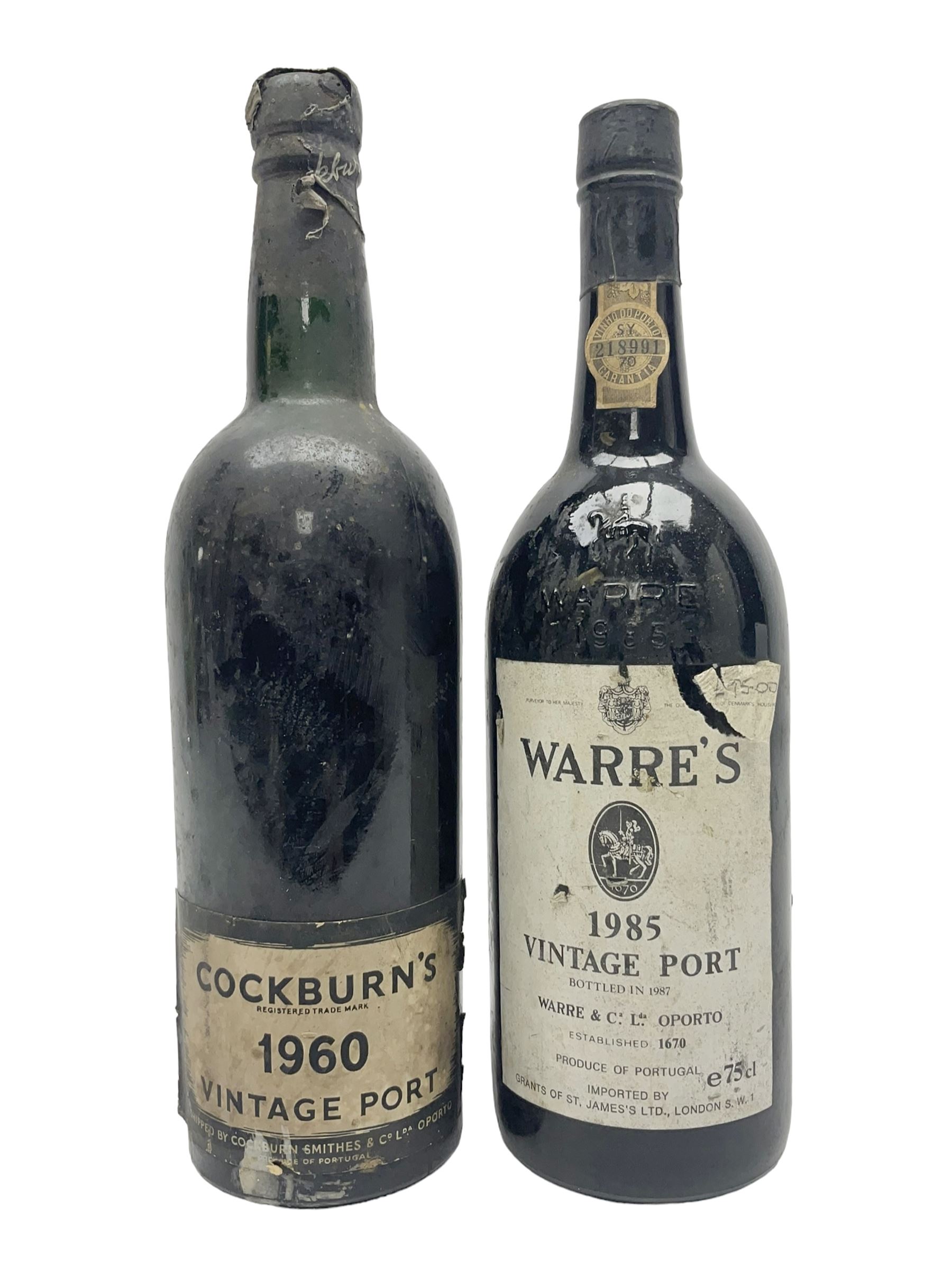 Warre's 1985, vintage port, 75cl unknown proof, and Cockburn 1960, vintage port (2)