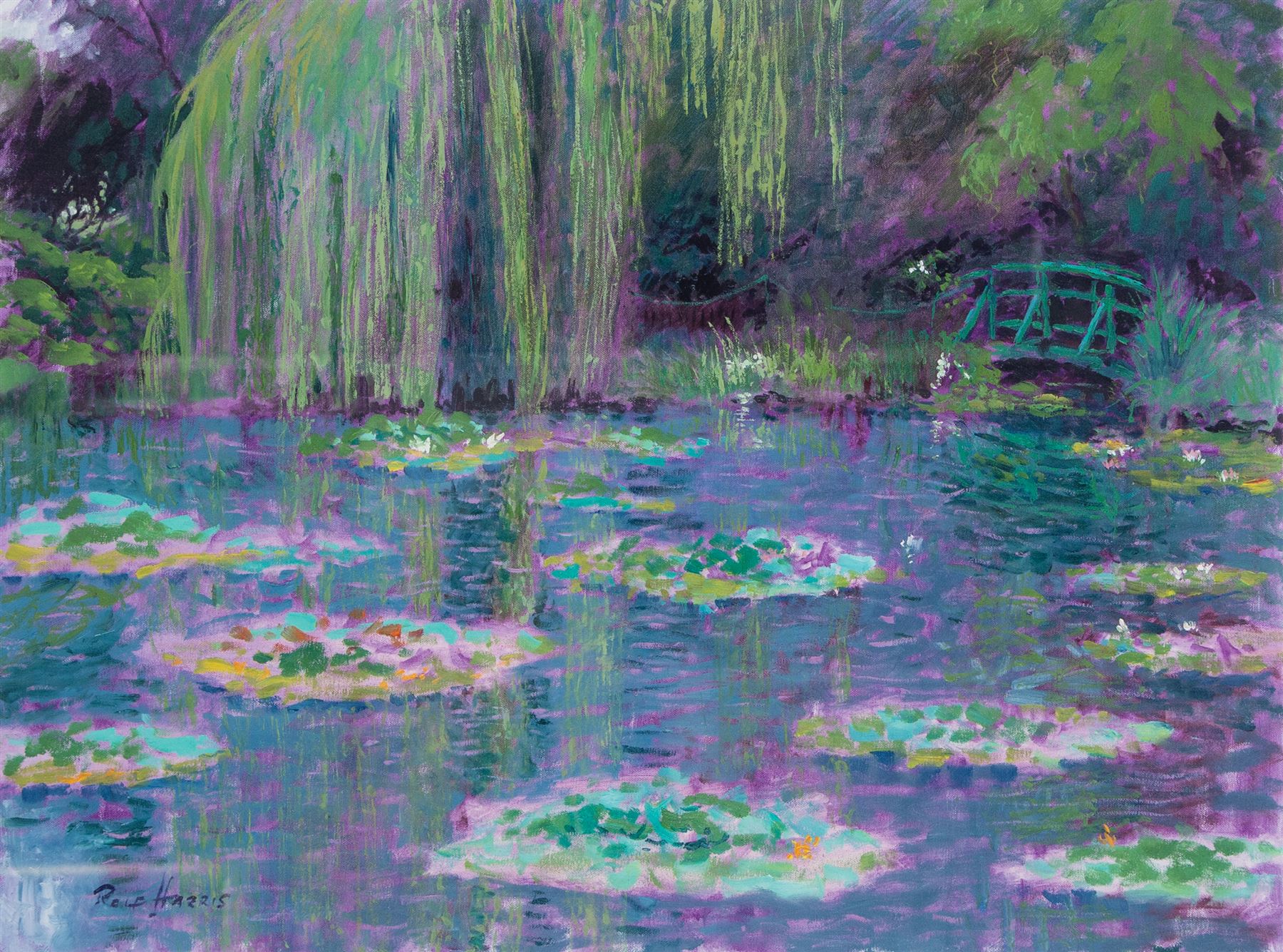 Rolf Harris (Australian 1930-): 'Sunrise - Taj Mahal' 'Rolf on Art - Monet' and 'Rolf on Art - Van Gogh', set of three limited edition giclee prints signed and numbered respectively, largest Sunflowers 66cm x 49cm (3)