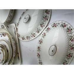 Minton Spring Bouquet pattern part tea and dinner service, including six dinner plates, six side plates, two covered dishes etc, together with Minton Marlow pattern part tea service  