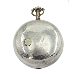  George III silver pair cased verge pocket watch by William Hayler, Chatham No. 3849, case by James Richards, London 1809  