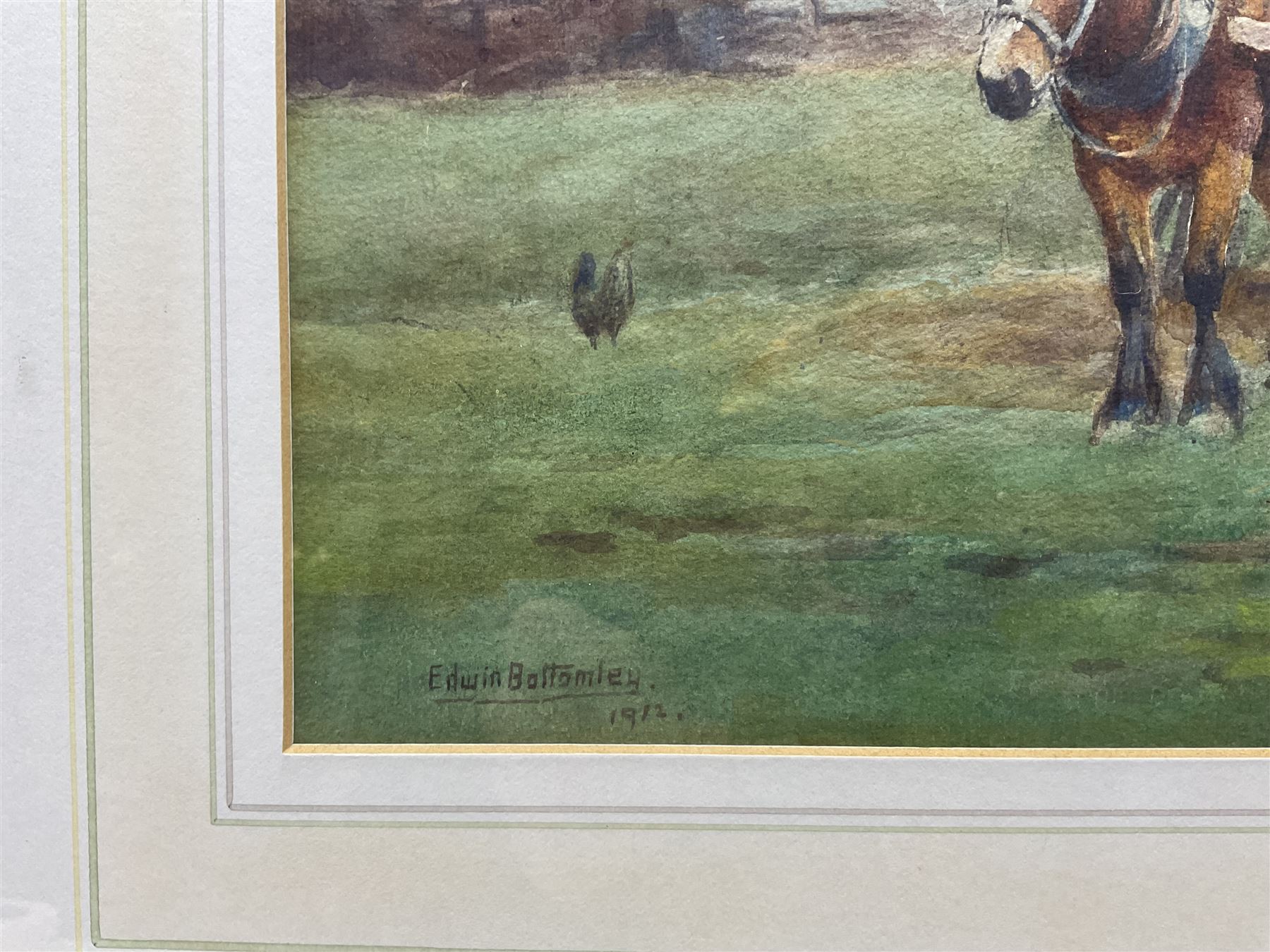 Edwin Bottomley (British 1865-1929): Hay Making, watercolour signed and dated 1912, 25cm x 34cm 