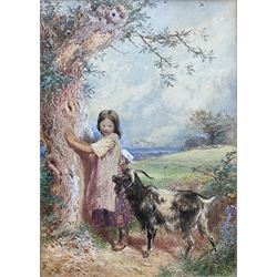 Attrib. Myles Birket Foster (British 1825-1899): 'Twixt Doubt and Fear', watercolour signed with monogram, labelled verso 17cm x 13cm