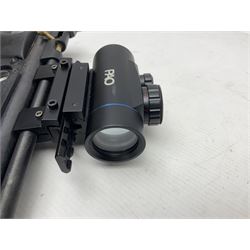 Crosman Model 2250B .22 cal. CO2 rifle, with PAO red dot sight and skeleton stock, serial no.221B76447, L77.5cm overall  NB: AGE RESTRICTIONS APPLY TO THE PURCHASE OF AIR WEAPONS.