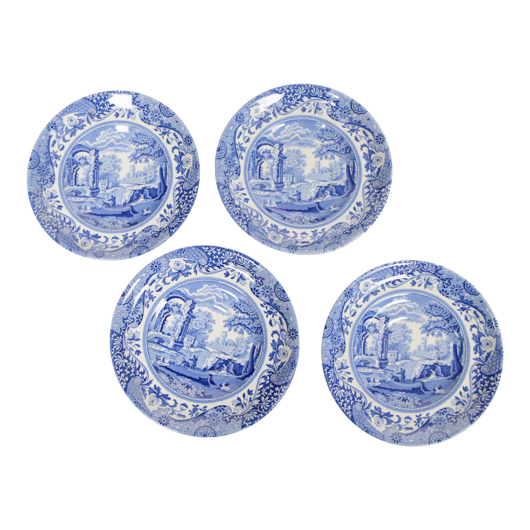 Spode blue Italian pattern, including six cups and saucers, salt pig etc 
