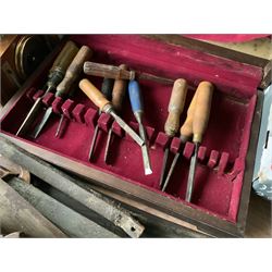 Large quantity of woodworking and other tools, to include saws, chisels, screws with drawers, clamps, bolt cutters, glass jars, magazines, large planer, router etc - THIS LOT IS TO BE COLLECTED BY APPOINTMENT FROM DUGGLEBY STORAGE, GREAT HILL, EASTFIELD, SCARBOROUGH, YO11 3TX