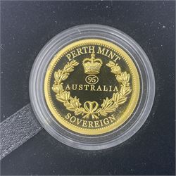 Queen Elizabeth II Australia 2021 gold proof fifty dollar 'Australian Sovereign Piedfort' coin, cased with certificate 