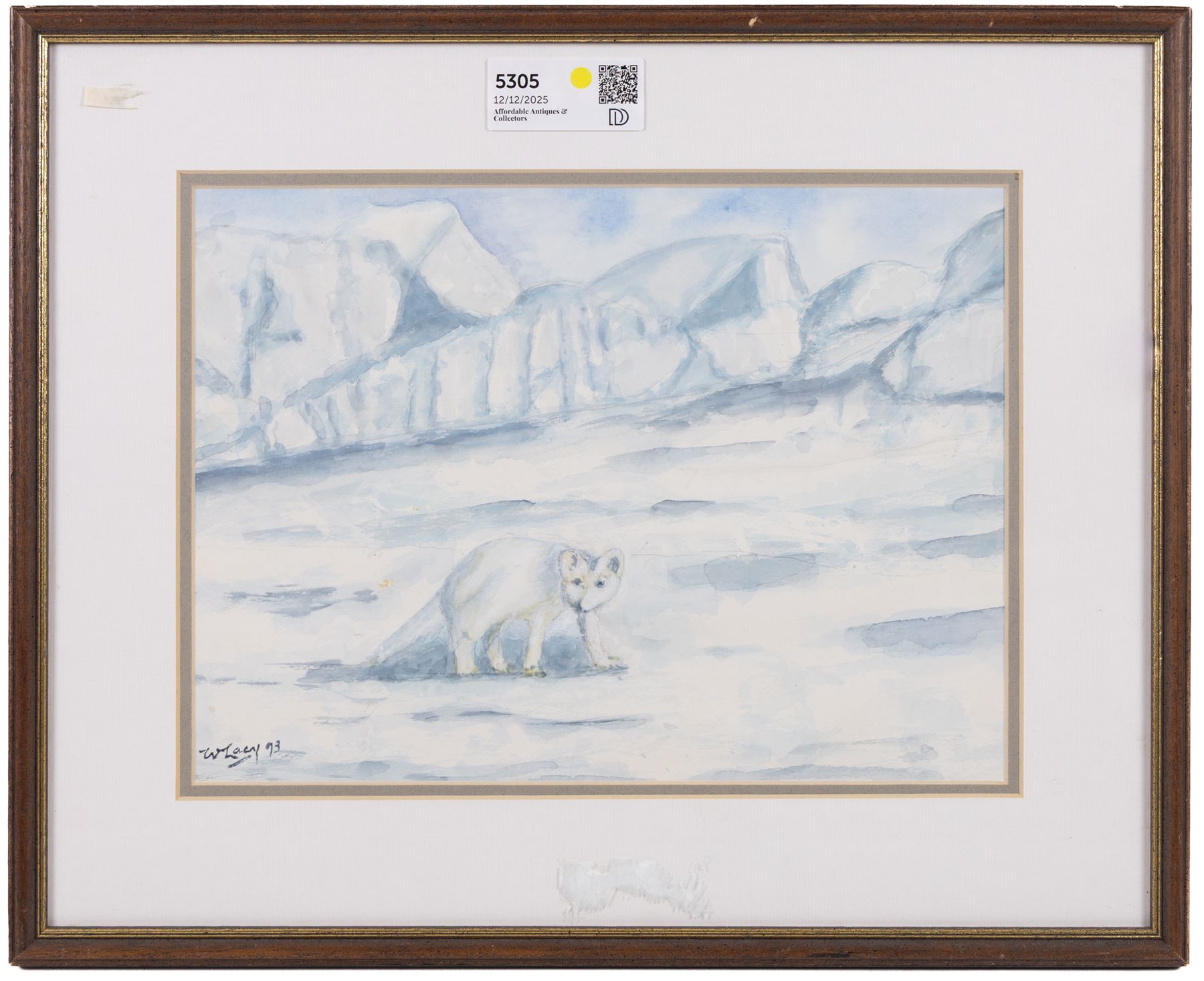 Major William Lacy (British 20th Century): Fully Rigged Ship at Sea 'On Hunger Patrol' and 'Arctic Fox', three watercolours signed max 25cm x 36cm (3)
Notes: Lacy was a private explorer from Hawsker near Whitby, and until 5 years ago, held the record for the oldest man to visit both the North (aged 81) and South (aged 84) poles.