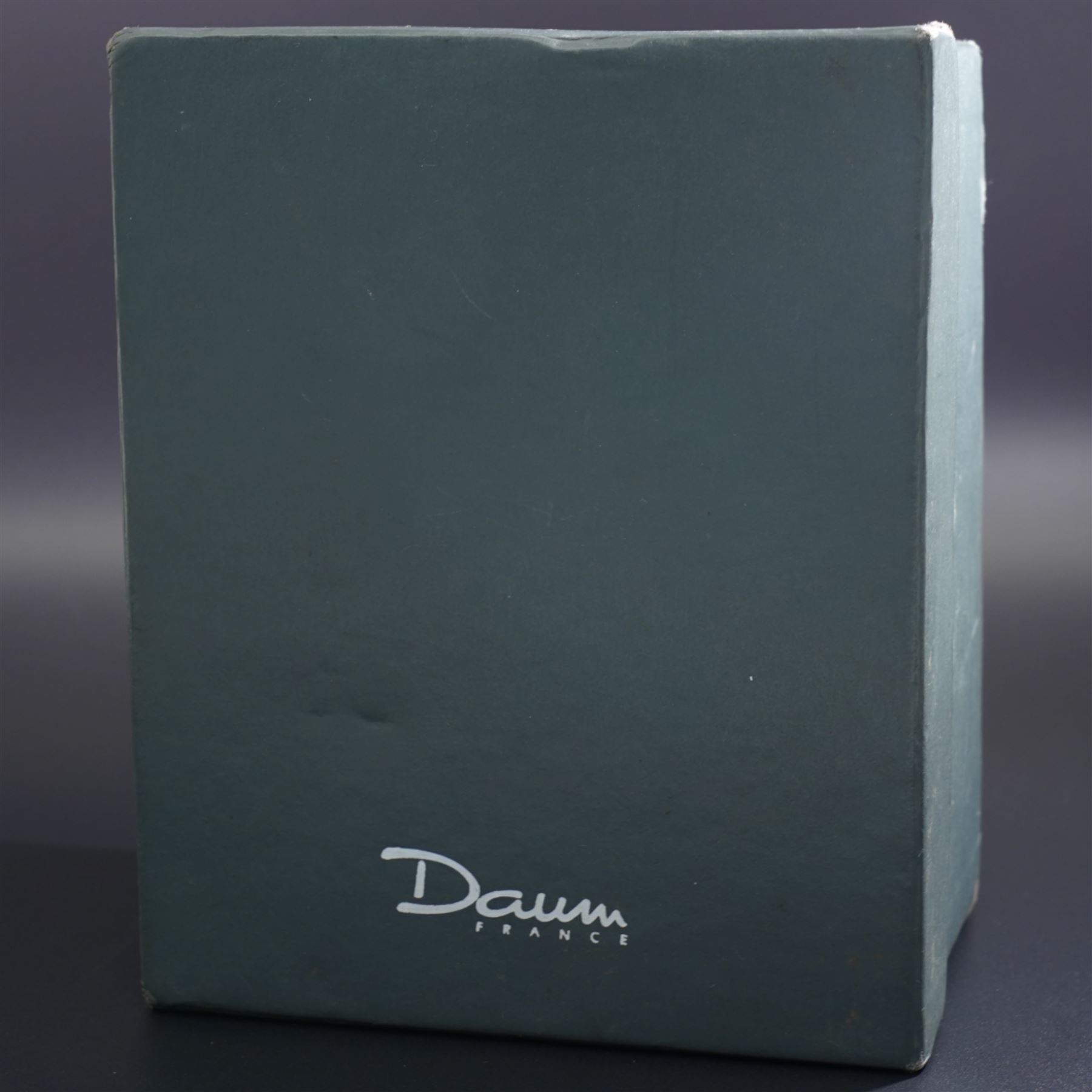 Daum France frosted glass Cockerel, signed to base, in original box, H12.5cm