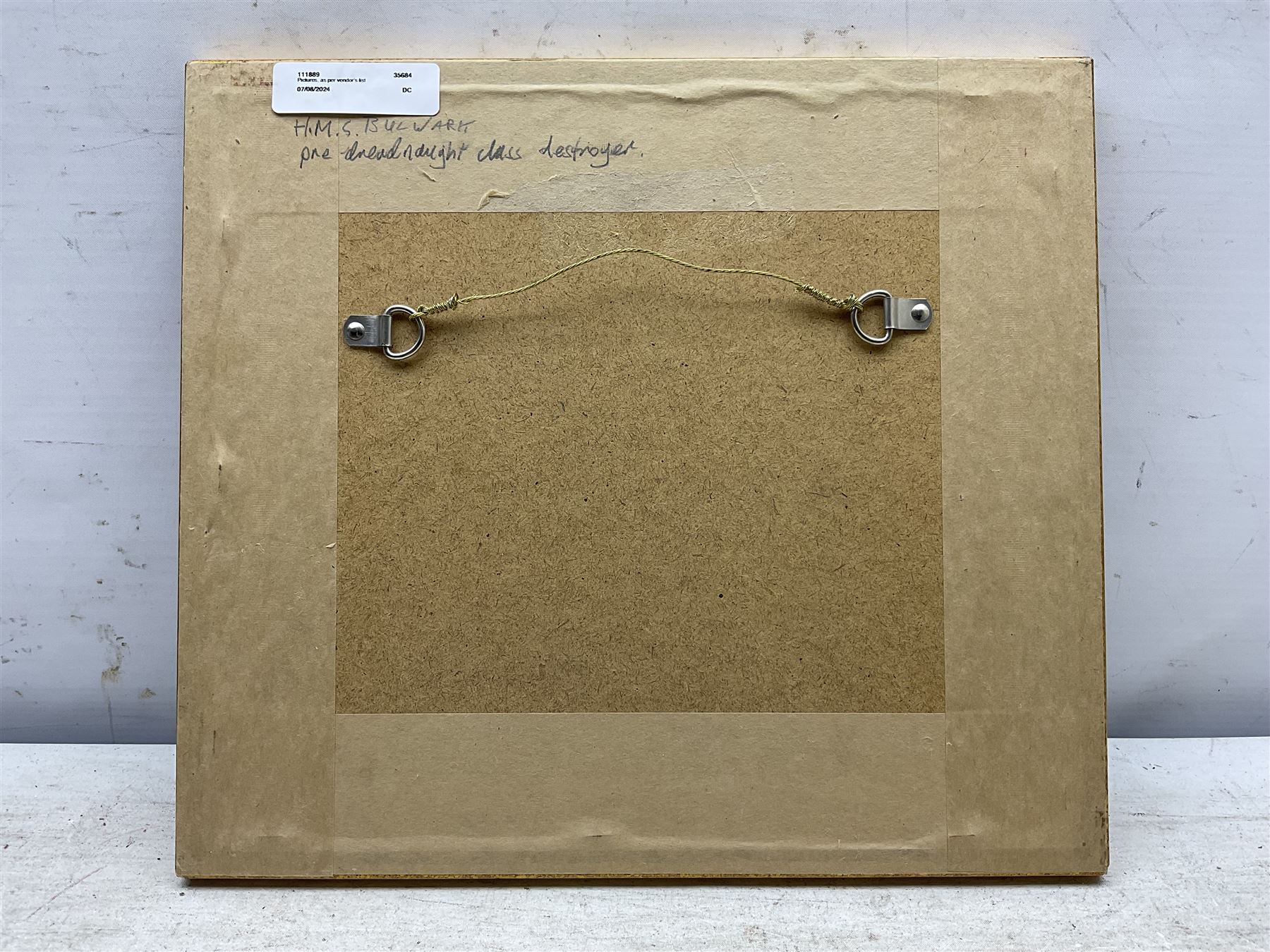 W J Sutton (British 19th/20th Century): 'HMS - Ocean, Colossus, Barfleur, Rosalind, Bulwark', set of five watercolours signed, two titled on mount the others inscribed verso 8cm x 12cm (5)