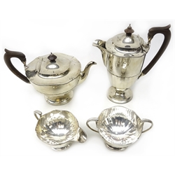  Silver four piece tea set by Adie Brothers Ltd Birmingham 1940 approx 60 oz  