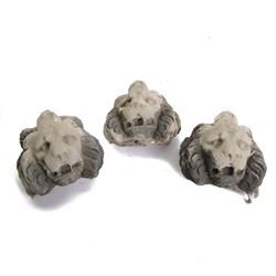 *Three architectural salvage weathered stone Lion head mounts, H19cm (3)
From the Kirkham ...