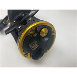 Three multiplier spool sea fishing reels, to include Swedish Abu Ambassaduer 700c Black, with spare spool, Swedish Abu Garcia Ambassadeur 6500 C3 CT MAG and Penn 515 MAG2, all boxed