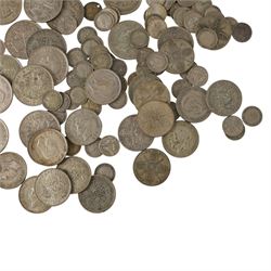 Approximately 560 grams of Great British pre-1947 silver coins