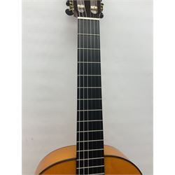 2019 A. Burguet Valencia hand made Flamenco guitar model IF-001 with spruce top and cypress wood back and sides; bears maker's label, L98cm; in original Burguet fitted hard carrying case