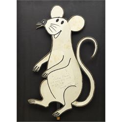 Terence Cuneo (British 1907-1996): Mouse, ink and wash on paper inscribed and signed, on backing 48cm x 30cm; together with a framed collection of associated ephemera, including photographs, press cuttings, competition flyer, Pullman luncheon tickets and menu, documenting the event and prizewinner’s excursion
Notes: the mouse is the original artwork affixed to the locomotive for the 1985 British Rail Marylebone Mouse Hunt, as pictured in the photograph