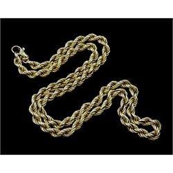 9ct gold rope twist link necklace, stamped 375