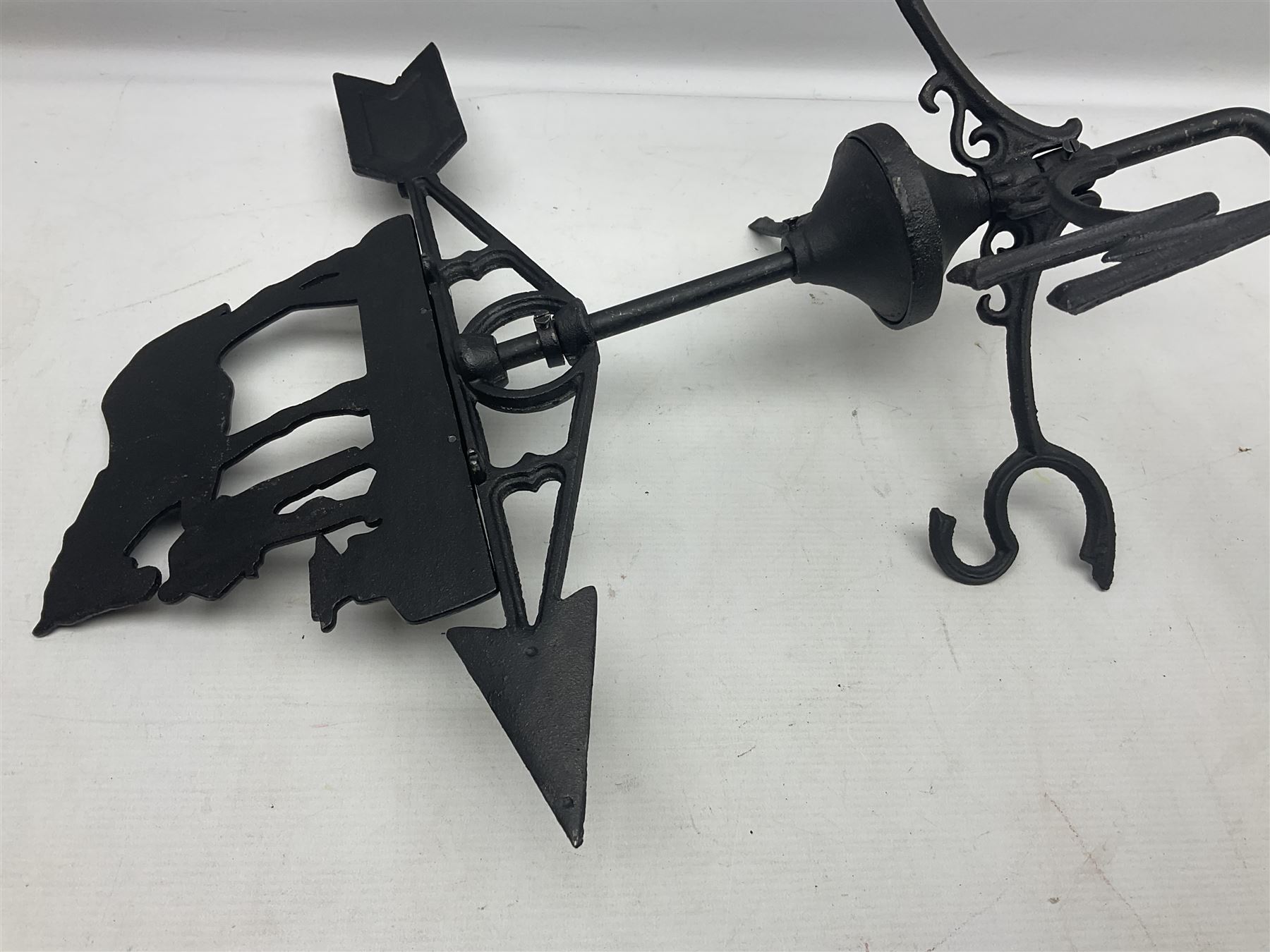 Wall mounting weathervane with Blacksmith and horse finial, H62 
THIS LOT IS TO BE COLLECTED BY APPOINTMENT FROM DUGGLEBY STORAGE, GREAT HILL, EASTFIELD, SCARBOROUGH, YO11 3TX