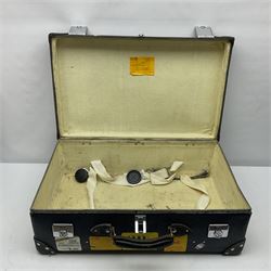 Vintage globetrotter suitcase, together with hard-shell brief case
