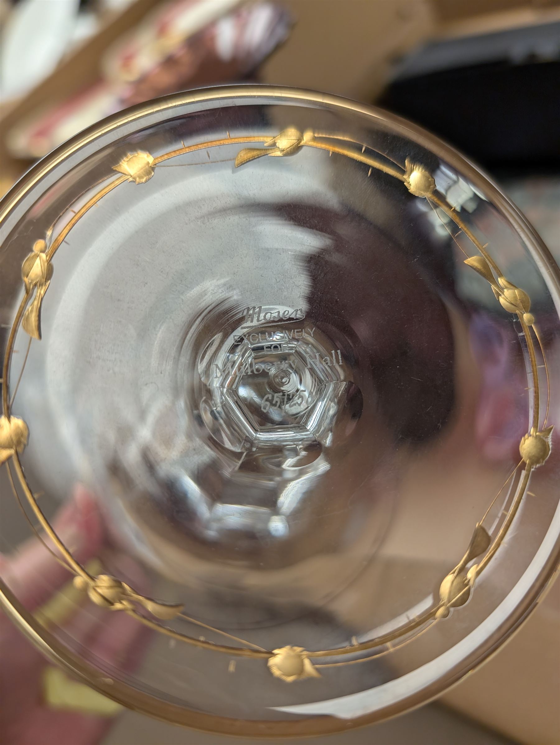 Orrefors Nobel glass, boxed, Moser limited edition Mulberry Hall glass, Dartington purple glass vase, two Caithness vases, etc 