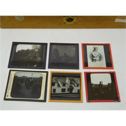  Quantity of early 20th century and later glass slides including sailing ships, portraits, military scenes, Africa etc in sectioned case approx 300   