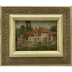 James W Milliken (British 1887-1930): Thatched Cottages, watercolour signed 14cm x 19cm