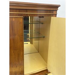 Bevan Funnell Reprodux yew wood cocktail drinks cabinet with illuminated interior