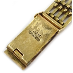  18ct gold wristwatch by W of S (Watches of Switzerland) hallmarked with Ebel movement on 9ct gold bracelet hallmarked  