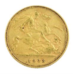 King Edward VII 1903 gold half sovereign coin
