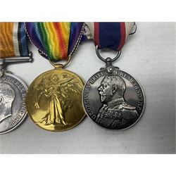 WW1 British Royal Navy Campaign and Royal Naval Fleet Reserve Long Service and Good Conduct group of five medals comprising British War Medal, 1914-15 Star and Victory Medal awarded to SS.113274 J.W. Baines Sto.1 R.N.; Naval general Service Medal to J.W. Baines Sto.1 N.B.; and Royal Fleet Reserve Long Service and Good Conduct Medal to SS.113274 (Dev. B.7397) J.W. Baines Sto.1 R.F.R.; all with ribbons