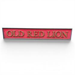 Old Red Lion - aluminium, red and gold painted pub sign