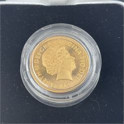 Queen Elizabeth II 2002 gold proof full sovereign coin, cased with certificate