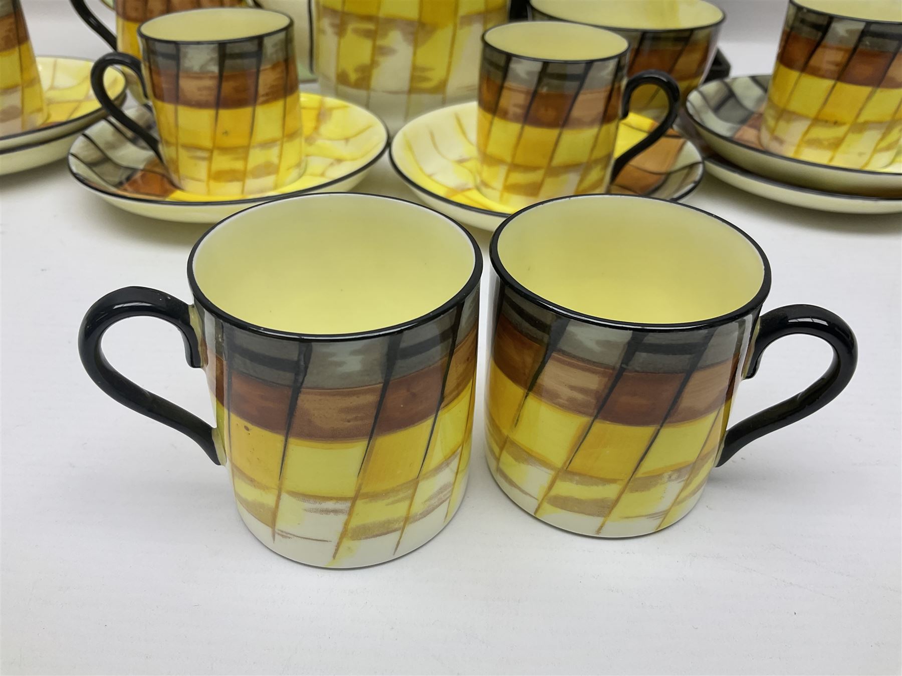 Royal Crown Staffordshire coffee set; Plant Tuscan China Art Deco style dish and cased set of silver plated bean end coffee spoons